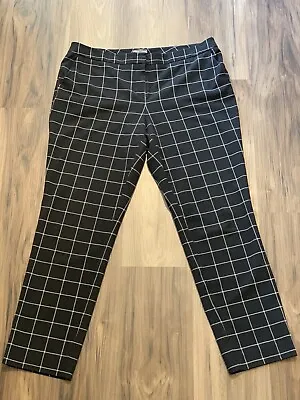 Vince Camuto Pants Women 12 Black White Plaid Dress Business High Rise • $15