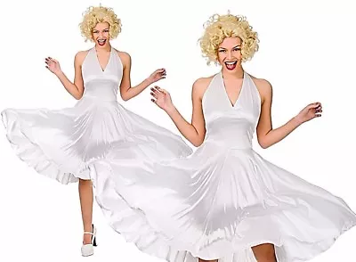 Adult HOLLYWOOD STARLET Blonde Sexy Film Star Fancy Dress Ladies Costume Monroe • £13.95