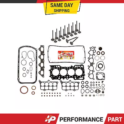 Full Gasket Set Intake Exhaust Valves Fit 92-96 Honda Prelude 2.3L H23A1 DOHC • $100.99