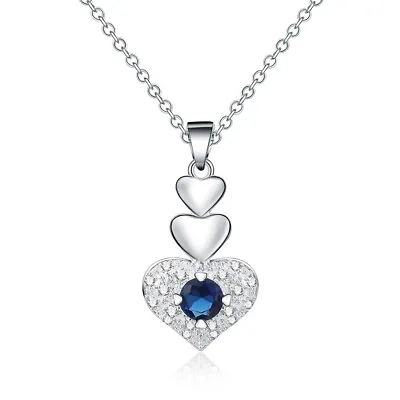 £1.81 • Buy Silver 925 Chain Heart Crystal Cute Women Necklace Jewelry Fashion Wedding Noble