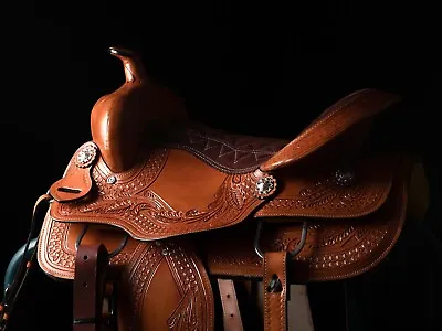 15  Western  Leather Handmade Tennessee Trail Draft Horse Saddle Trail And Pad • $508.40