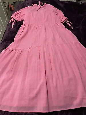 Influence Bright Pink Maxi Summer Dress Size 12 • £10.99