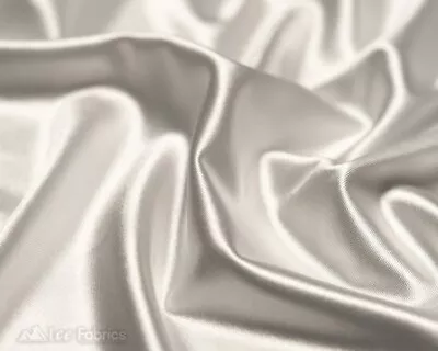 £13.54 • Buy White 4 Way Stretch Silky Satin Fabric By Yard Thick Satin
