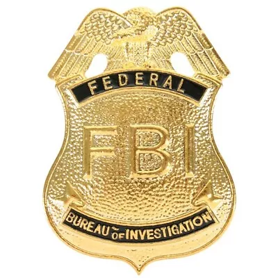 FBI Badge Gold Metal Replica Federal Shield Detective Cop Fancy Dress Costume • $7