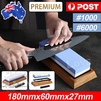 $17.95 • Buy 1000/6000 Dual Whetstone Waterstone Knife Sharpening Water Wet Stone Sharpener