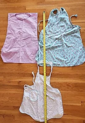 LOT 3 Vintage Women's Full Bib Aprons Pockets 2 Women's  1 Childs • $20