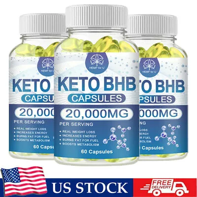 3 X KETO BHB 20000mg Diet Pills Ketone FAT BURNER Weight Loss Diet Pills Ketosis • $24.99