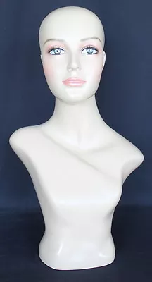 New! 21.5 In H Female Head Mannequin Bust Form Display Mannequin Skin Tone MH2F • $94.99