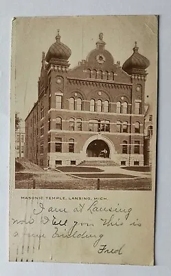 Lansing MI Michigan Masonic Temple Lodge Vintage 1904 Postcard L8 • $7.91