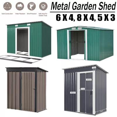 6 X 4 8 X 4 5 X3 Large Outdoor Metal Garden Shed Garden Storage WITH FREE BASE • £145.90