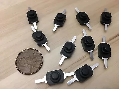 10 Pieces Black Latching Self Locking 1A Push Button On Off Micro Mini 1208YD B5 • $12.13