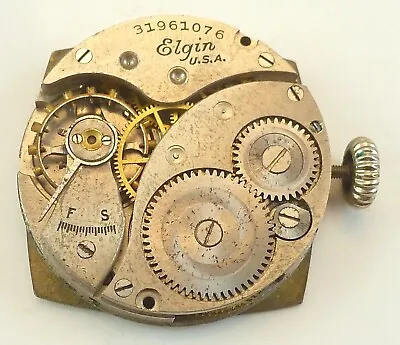 Vintage Elgin 485 Mechanical Movement - Parts Repair - Good Balance • $25