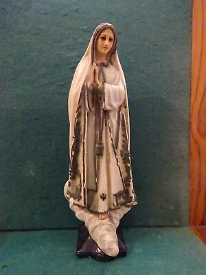 OUR LADY OF FATIMA Vtg 255mm CHALKWARE FIGURE STATUE • $78.50