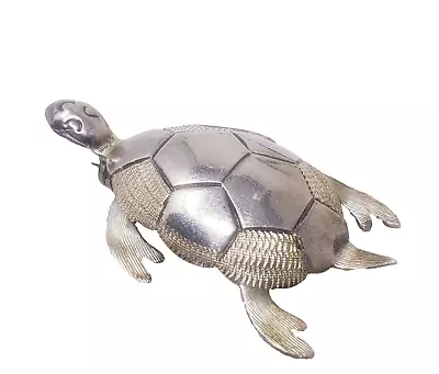 Sterling Silver Sea Turtle Tortoise Pin - Taxco Mexico - 1-5/8  - Vintage Taxco • $29