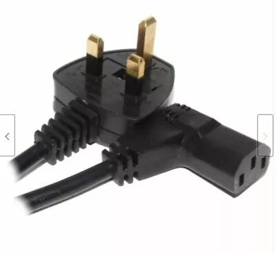 Right Angled Kettle Lead Power Cable Cord UK Plug To IEC C13 For PC Monitor TV • £7.49