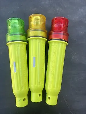 (3) Visi Flare WP Flashing Emergency Strobe Safety Flashlights Red Green Yellow • $35