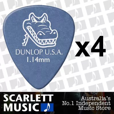 4 X Jim Dunlop Gator Grip 1.14MM Gauge Guitar Picks *NEW* Plectrums Blue • $3.95