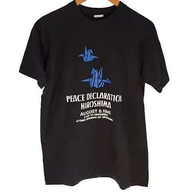 VTG 80s Peace Declaration Hiroshima Japan Nuclear Bomb USA SINGLE STITCH T Shirt • $45