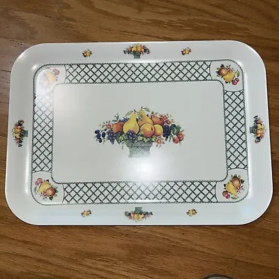 Villeroy And Boch BASKET Melamine LARGE SERVING TRAY 17x12” Green Fruit Flowers • $22.40