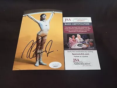 Nadia Comaneci Signed 4x6 Photo Olympic Gymnastics Legend Gold Medal JSA Auth #8 • $29.99