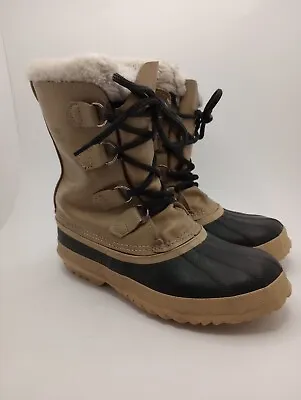 Vintage Sorel Winter Snow Boots Kaufman Tan Made In Canada Size 9 Womens • $29.40