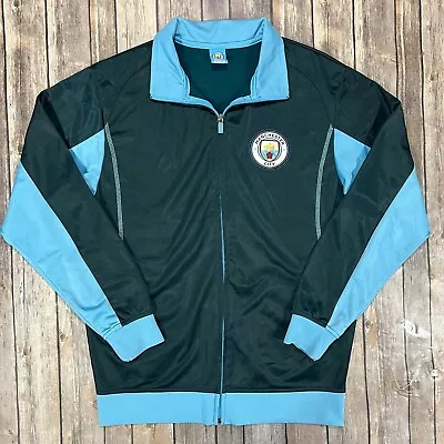 Manchester City Official Track Jacket Full Zip Warmup Windbreaker Medium Blue • $29.95