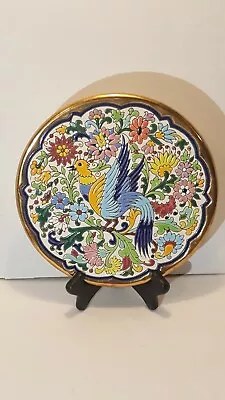 Vtg Sevillarte Wall Decor Plate 24kt Trimmed Hand Painted Bird Plate J. Moreno • $24.99