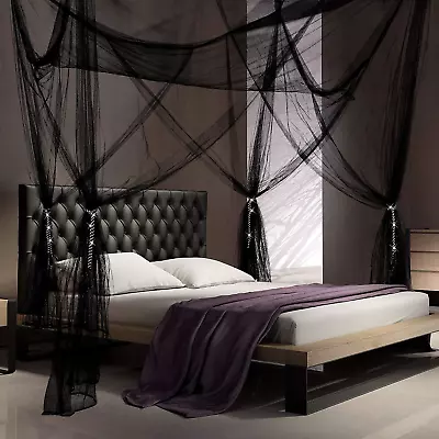 4 Corner Post Mosquito Net Canopy Bed Curtains Large Mosquito Netting Bedroom Pr • $30.73