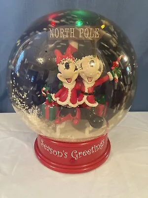 Vintage (2007) Disney Mickey & Minnie North Pole Seasons Greetings 11”Snow Globe • $18