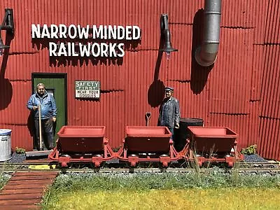 Gn15 Narrow Gauge Three Hudson Tipper Wagons With Wheels • £30