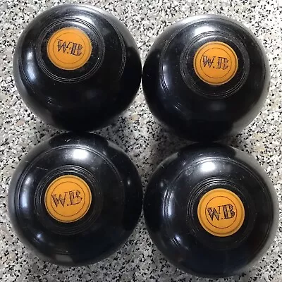 Set Of 4 Vintage Lignum Vitae Lawn Bowls • £45