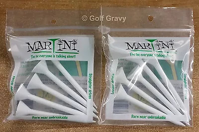 MARTINI Golf Tees - 2 Packs Of 5 White ORIGINAL Tees 3 1/4  • $14.50