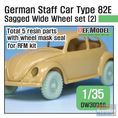 DEFDW30046 1:35 DEF Model German Staff Car Type 82E Sagged Wide Wheel Set #2 • $20.39