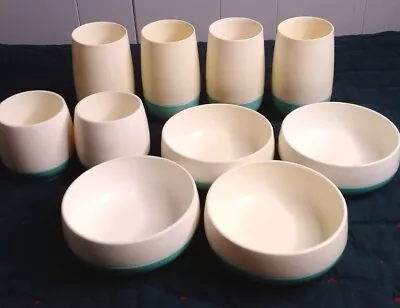 $49.99 • Buy 10 Vintage Aqua Turquoise VACRON Bopp-Decker Vacuum Plastic Tumblers, Cup, Bowls