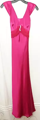 Dave & Johnny New Womens Dress Size 11/12 Burgundy Silk Evening Party Fitted  • £192.83