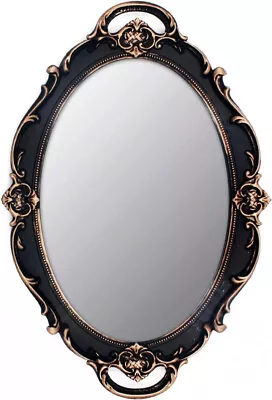 Vintage Mirror Small Wall Mirror Hanging Mirror 14.5 X 10 Inchs Oval Bro • $19.70