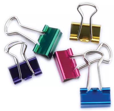 Mini Binder Clips .5  12/Pkg Assorted Colors • $6.84