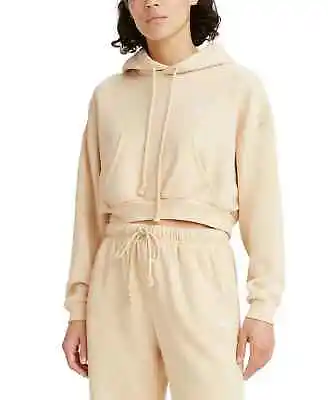 Levi's Women's Cropped Hooded Sweatshirt Beige Size Medium • $17.96
