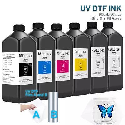 1000ML UV DTF Ink For Film A B For Epson XP600 TX800 1390 L800 L1800/805 Printer • $456