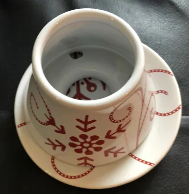 £6.99 • Buy New Unused Yankee Candle Snowflake Ceramic Red & White Small Shade & Dish Set