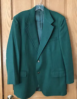 Mens Almamagated Blazer Suit Jacket 44 Long Kelly Green Vtg 2 Button • $39.99