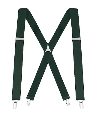 Buyless Fashion Suspenders For Men 48  Elastic Adjustable Straps 1 1/4  X Back • $13.97