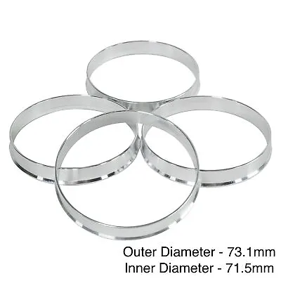 SET OF 4 HUB CENTRIC HUBCENTRIC ALUMINUM RINGS 73.1mm - 71.5mm 73 71.50 • $8.51