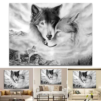 £9.39 • Buy Wolf Black&White Wall Art Painting Decor Nature Canvas Home Hanging Picture
