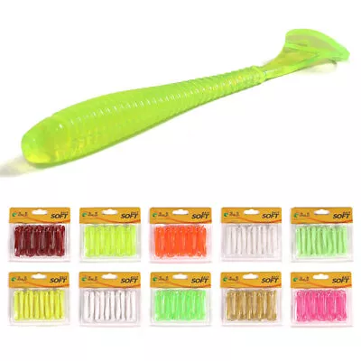 20PCS/Pack Soft Plastic Grubs Bait 6cm 7cm Pike Lures Worm Artificial Swimbait • $4.49