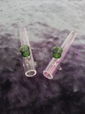 2 Pack Tobacco Hand Tube Pipe Smoking 7  Thick Glass 5 Mm Green Bowl • $28