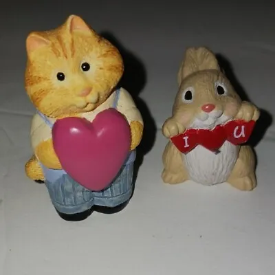 Vintage Hallmark Merry Miniatures 1993 1994 Bunny & Kitty Cat Valentines Day • $14.95