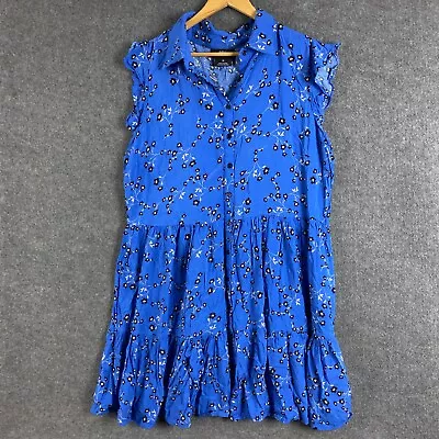 City Chic Dress Womens Medium Plus Blue A Line Shirt Popover Event Evening NEW • $14.95