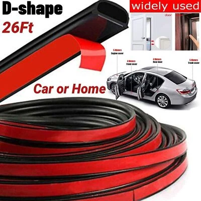 $10.39 • Buy 26Ft D-Shape Rubber Seal Strip Car Door Windows Weather Stripping Weatherstrip
