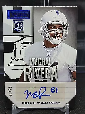 💎 Mychal Rivera 2013 Panini Playbook 'blue Foil' Auto Sp Rc /99 Raiders! • $4.95